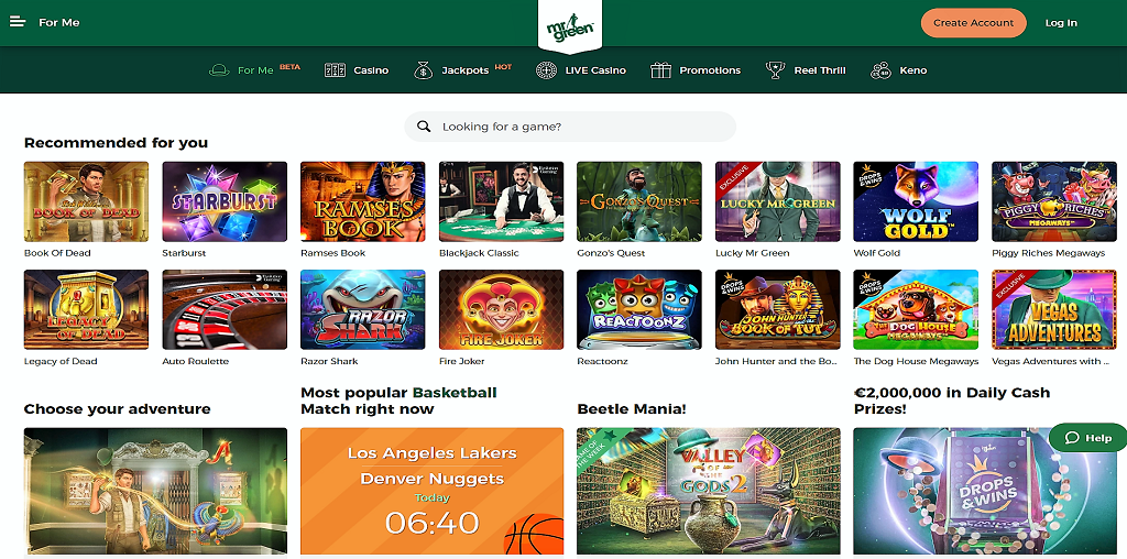 Mr Green Screenshot